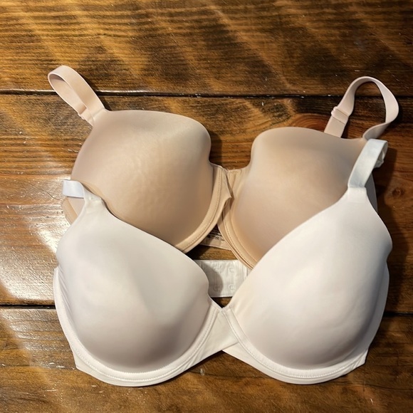 Maidenform Bundle of 2 SmartZone back Clasp Bra's convertible 32DD nude & white - Picture 3 of 7